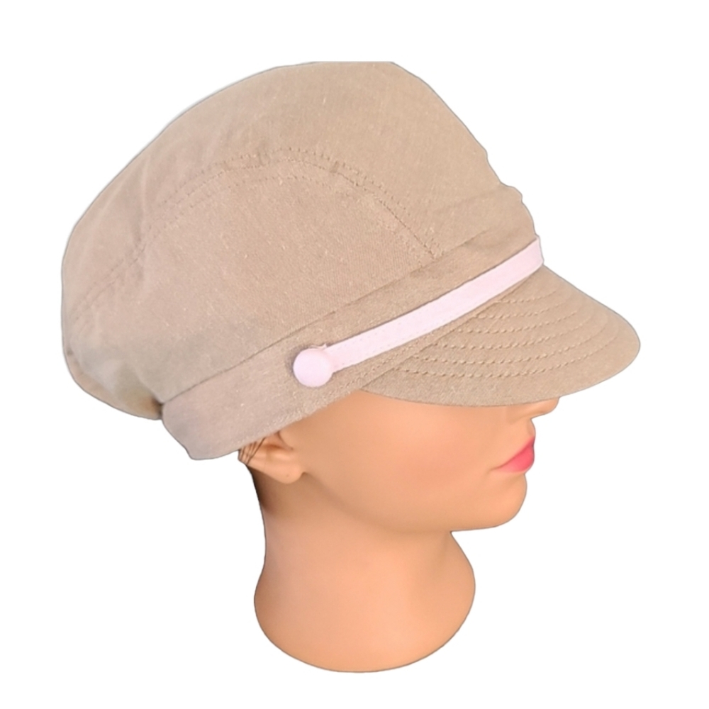 Goorin Bros. Sand Cassel Kids Cadet Cabbie Military Tan Pink Girls Hat S M - Picture 8 of 12